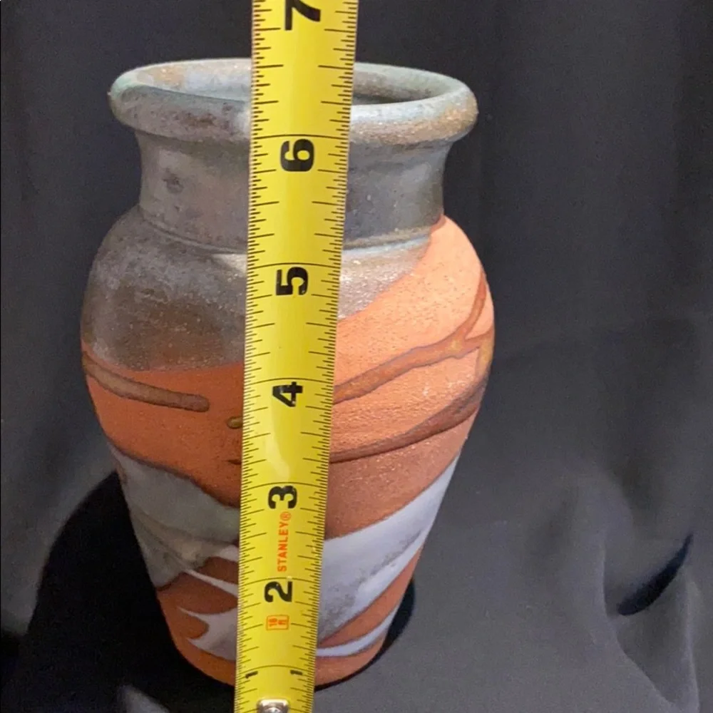 Small Signed Pottery Flower Vase